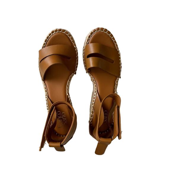Franco Sarto Callia Cognac Strappy Leather
Wedge Espadrille Sandals Size 7 - Picture 2 of 7